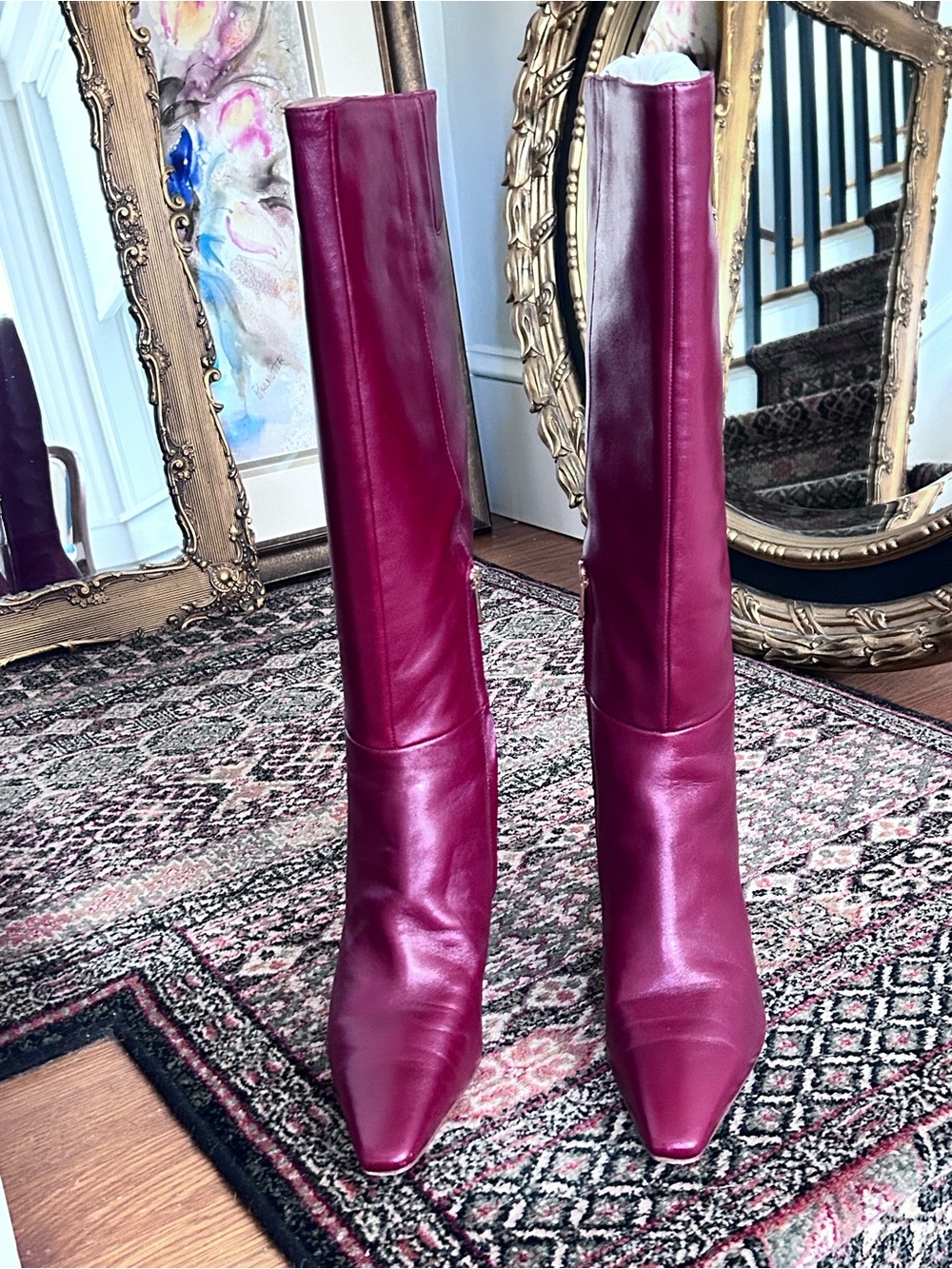 Red Heel Leather Boot Size 8 1/2